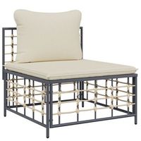 conjunto de salon de patio con cojines ratan poliantracita