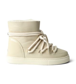 Inuikii para mujer. 1001.003.0132 Botas de Piel Gloss beige (37), Plano, Cordones, Casual