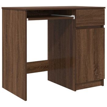 Escritorio Roble Marrón 86x49x76 Cm Madera De Ingeniería Vidaxl
