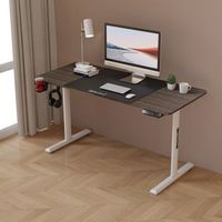 escritorio ajustable en altura hayward 72 - 117 x 140 x 60 cm aglomeradometal madera tono oscuro protec