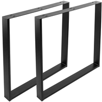 primematik - pies rectangulares para mesa patas en acero negro 680 x 80 x 710 mm 2-pack base 700 x 100 mm ip01200