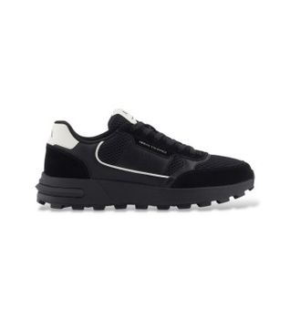 A|X Armani Exchange para hombre. XM002197AF17447MC024 Zapatillas con inserciones en contraste negro (45), Plano, Cordones, Casual, Mesh