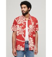 superdry para hombre m4010353a camisa hawaiana rojo l casual algodon manga corta