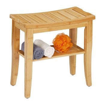 Taburete De Baño De Bambú Natural