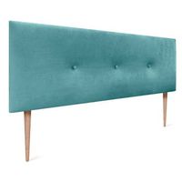 dhome cabecero de terciopelo liso con botones 160x115 con patas camas 150160 - turquesa