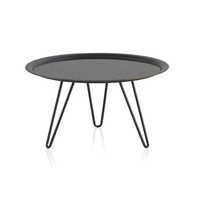 mesa de centro de metal con tapa de metal