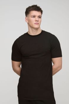 Camiseta Tall Ajustada Al Músculo Con Estampado Homme, Negro