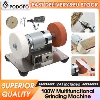 Podofo Mini máquina eléctrica de pulido y lijado de 100W con luz LED incorporada y rueda de pulido de repuesto, herramienta multifuncional de mano para pulir y desbastar, para eliminación de óxido de