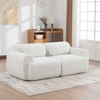 sofa modular de 2 plazas - mueble para salon - chenilla - marfil 189x91x71cm