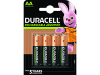 pilas aa recargables - duracell aa 4 unidades 2500 mah lr06  lr6 negro