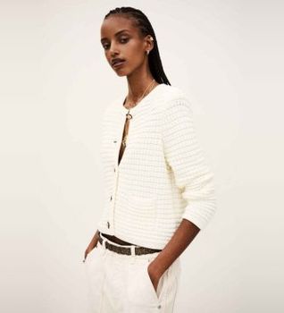 BA&SH para mujer. 1E24GASP Cárdigan Gaspard beige (36), Casual, Algodón