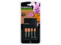 pilas recargables con cargador - duracell cef14 4 2 aa y 2 aaa 4h de carga negro