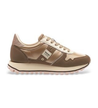 Blauer para mujer. S6MILLEN03 Zapatillas Millen 03 marrón, dorado (39), Piel, Plano, Cordones, Casual