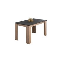 mesa de comedor fija y robusta 140x80 cm berta roble - grafito 140 x 75 x 80 cm