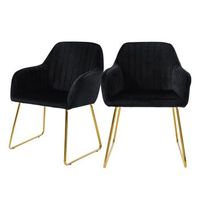 2 x sillas de comedor con patas de metal negro ml-design