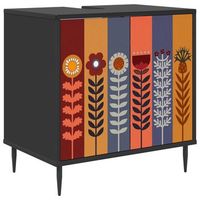 mueble de cuarto de bano essen roble negro 60 x 40 x 61 cm vidaxl