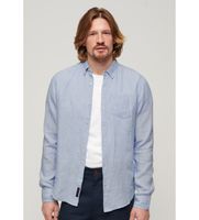 superdry para hombre m4010696a camisa studios en lino azul xxl casual manga larga