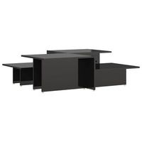 2 uds mesas de centro - mesas de cafe madera contrachapada negro 1115x50x33cm