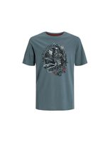 camiseta jack and jones skull rock crew azul infantil