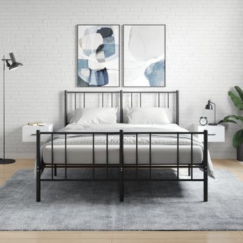 Pack 2 Uds Mesitas De Noche | Mesa Auxiliar | Mesilla De Pared Blanco 35x35x20 Cm Cfw61866