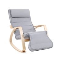 mecedora con reposapies ajustable grigio chiaro