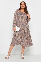 yours vestido rosa cachemira con manga globo mujer curvy y tallas grandes yours