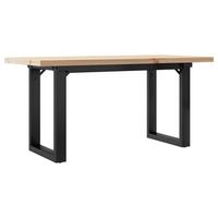 mesa de centro marco o madera maciza pino y acero 100x50x455cm