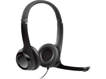 Auriculares - Logitech USB Headset H390, De diadema, Con cable, Para PC, Micrófono, Control multimedia, Cancelación de ruido, Negro