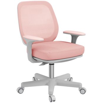Vinsetto Silla de Oficina Ergonómica y Reclinable con Altura Ajustable y 5 Ruedas 55x48x82,5-94,5 cm Rosa   Aosom España