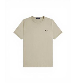 Fred Perry para hombre. M3519 Camiseta ringer verde (S), Casual, Algodón, Manga corta
