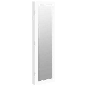 Espejo Con Joyero De Pared Blanco 30x8,5x106 Cm Vidaxl