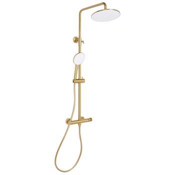Columna De Ducha Moderna De Latón Mezclador 3 Modos De Chorro Con Función Lluvia De Pared Dorado Catamarca