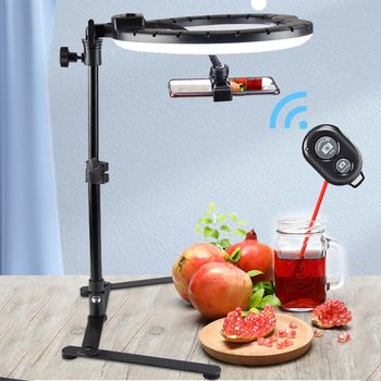 Vídeo Youtube anillo de luz de relleno lámpara Live COOK 26CM fotografía iluminación teléfono Ringlight trípode soporte foto Led Selfie remoto