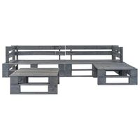 conjunto deconjunto muebles jardin de pales para jardin 4 uds  mesa y sillas madera gris