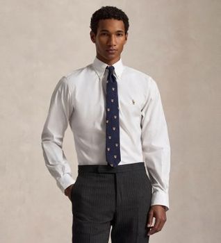 Polo Ralph Lauren para hombre. 712870507001 Camisa Oxford Custom Fit blanco (39.5), Casual, Algodón, Clásico, Manga larga