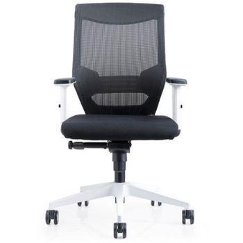 Silla de oficina Rocada Ergoline 908W-4 ajuste lumbar malla negra base blanca altura regulable
