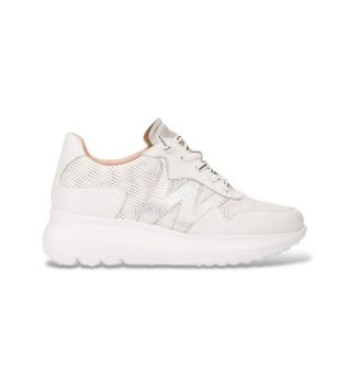 Wonders para mujer. A-4021 Zapatillas de Piel Ultrafly21 blanco (36), 3 a 5cm, Cordones, Casual