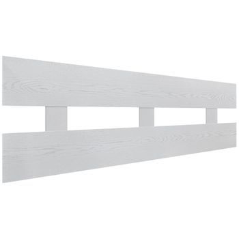 Dhome Cabecero Blanco Rustico 160cm Horizontal Estilo Valla Madera Reciclada Dm Herrajes Incluidos (160cm Horizontal Valla, Blanco Rustico)