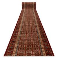 alfombra de pasillo lana kashqai 4301300 oriental marco terracota   67x380 cm