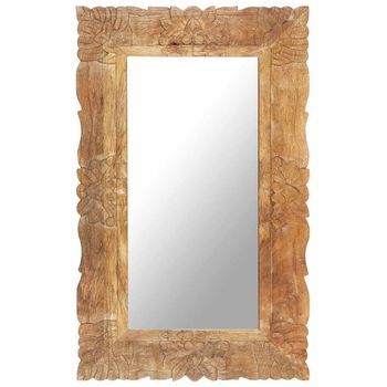 Espejo De Madera Maciza De Mango 80x50 Cm Vidaxl