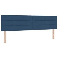 cabecero led con tiras led con cabecera manual azul 180 cm tela vidaxl