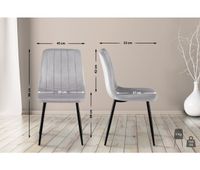 silla de comedor dijon terciopelo gris 53x45x88 cm