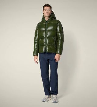 Save The Duck para hombre. D31280M-LOVE21 Abrigo Edgard verde (M), Casual, Sostenible, Nylon reciclado