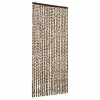 cortina mosquitera beige y marron chenilla 90x220 cm vidaxl