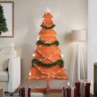 arbol navidad  decoraciones de navidad de adorno madera maciza pino marron cera 150 cm cfw129979