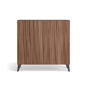 Zapatero melamina grafito puertas impresas vallado nogal 87x90x27cm