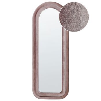 Espejo De Pared Moderno Colgante Decorativo Marco Terciopelo Rosa 60 X 160 Cm Culan