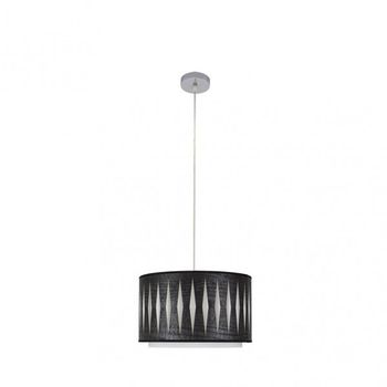 Colgante alexandra 1xe27 cromo/madera negra regx30x30 cm