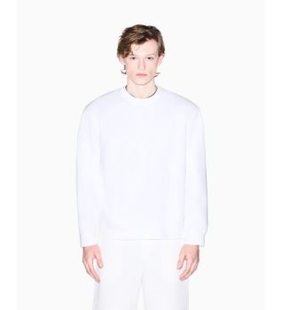 A|X Armani Exchange para hombre. XM002445AF13047U0009 Sudadera Bonded (XS), Blanco, Casual, Algodón