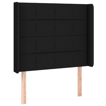 Cabecero Cama Mueble De Dormitorio Con Led De Tela 103 X 16 X 118/128 Cm Negro M02_0001143